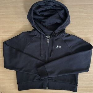 Under Armour Black Crop Zip-Up Hoodie XS